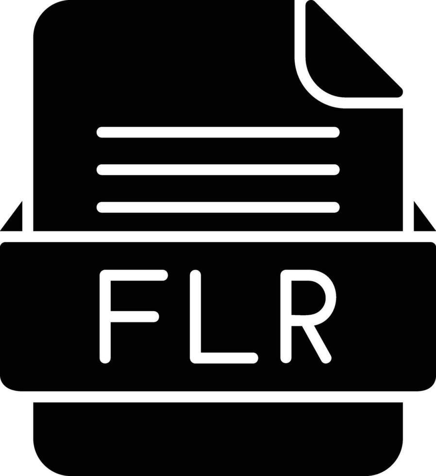 FLR File Format Line Icon vector