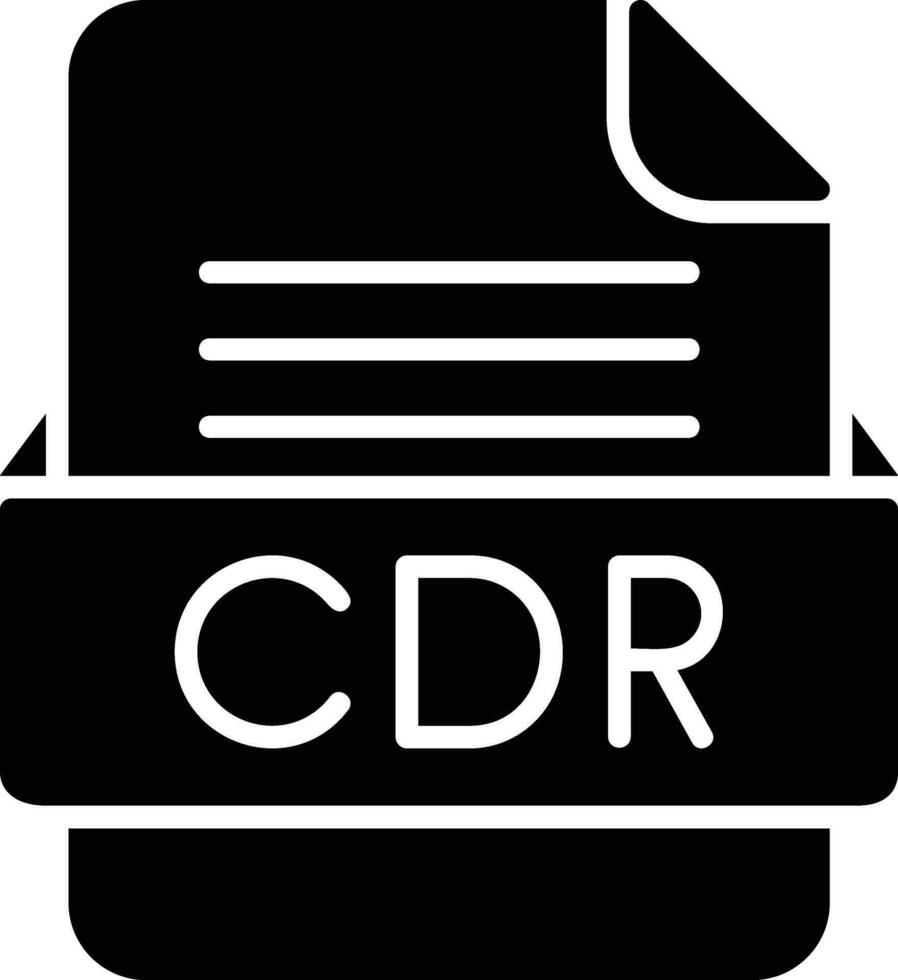 CDR File Format Line Icon vector