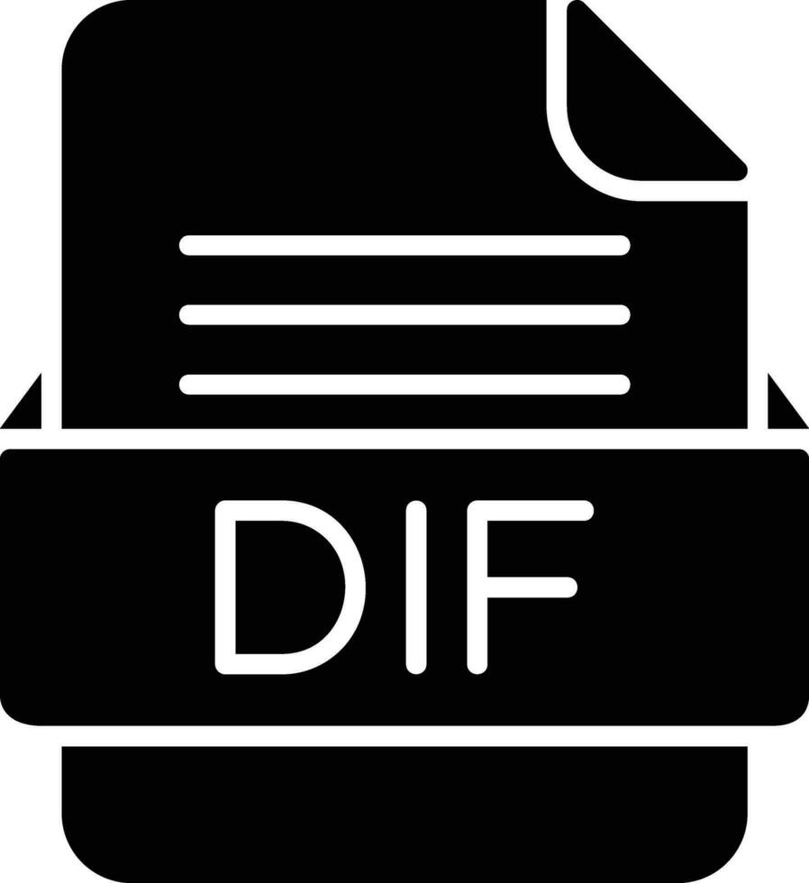 DIF File Format Line Icon vector