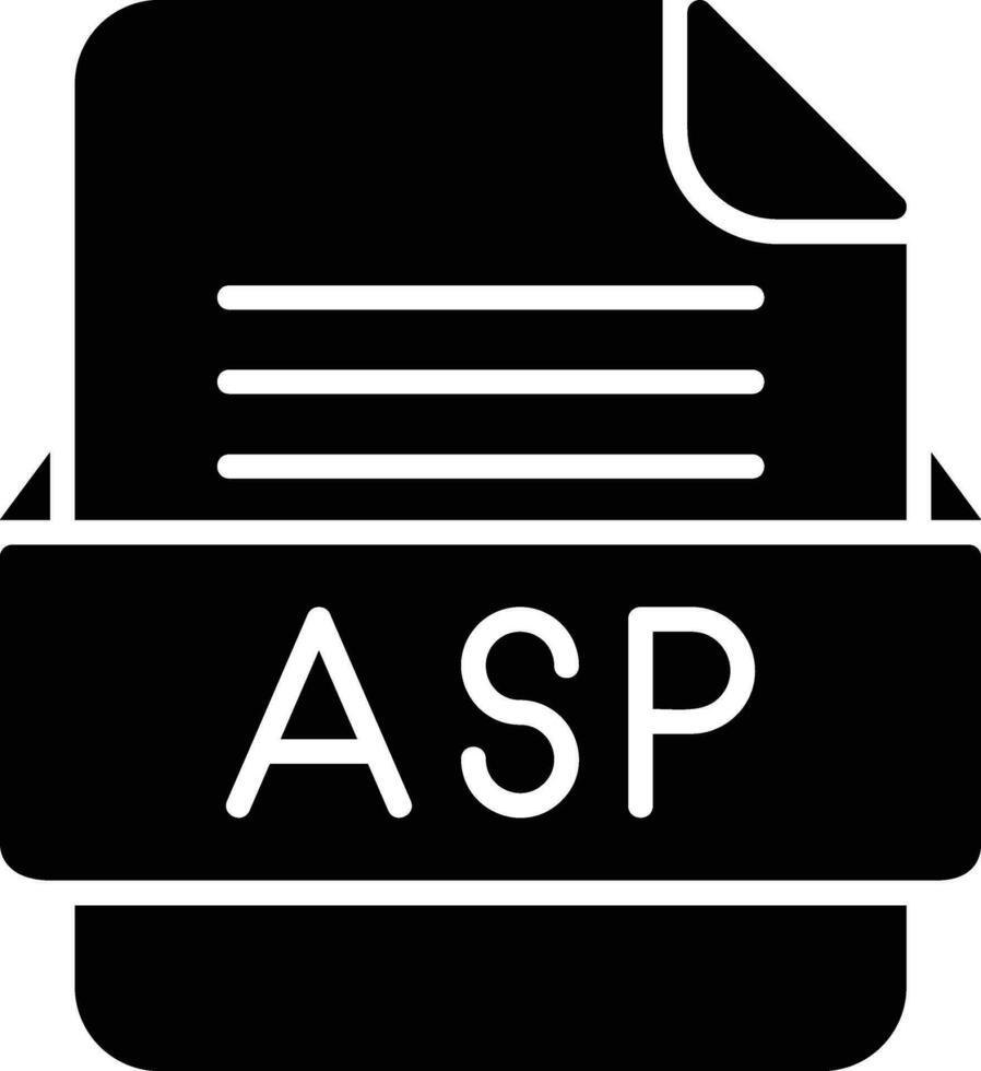 ASP File Format Line Icon vector