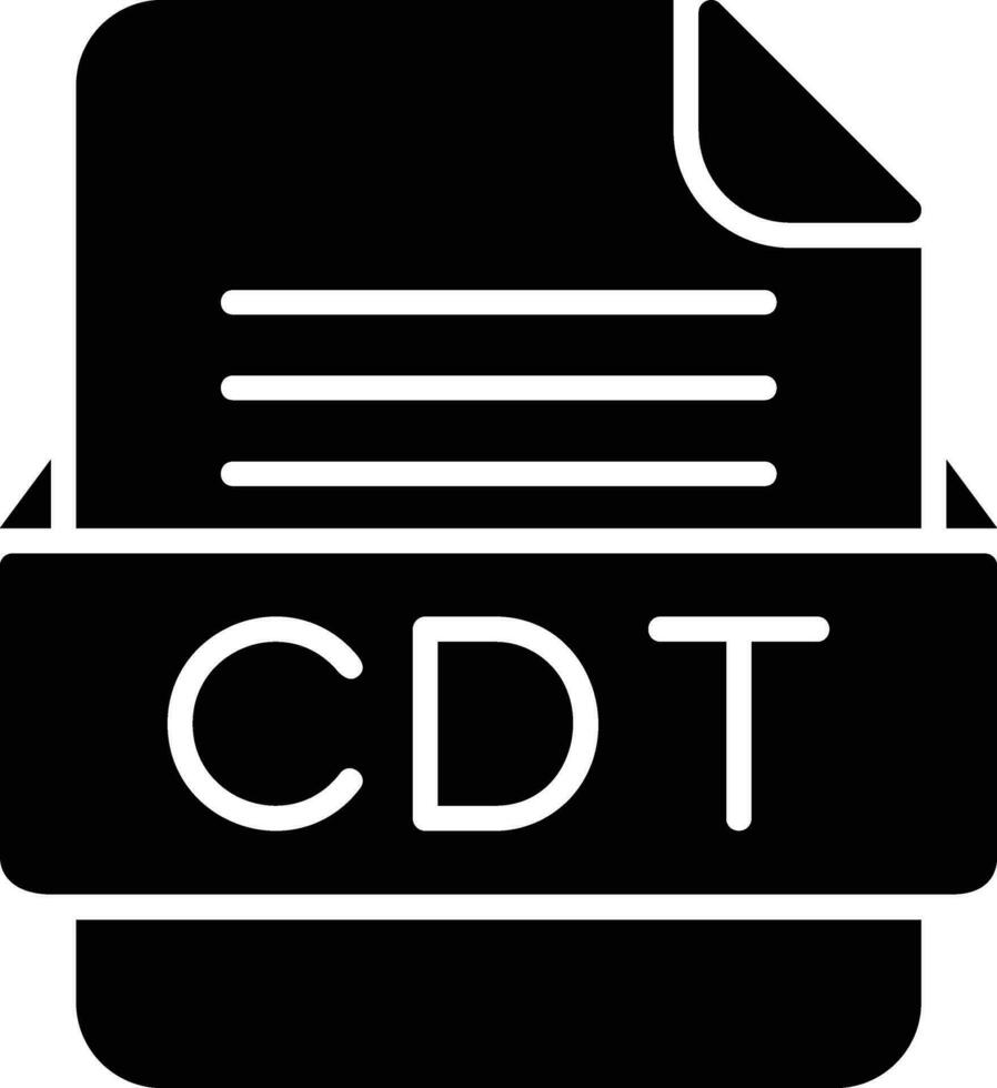 CDT File Format Line Icon vector