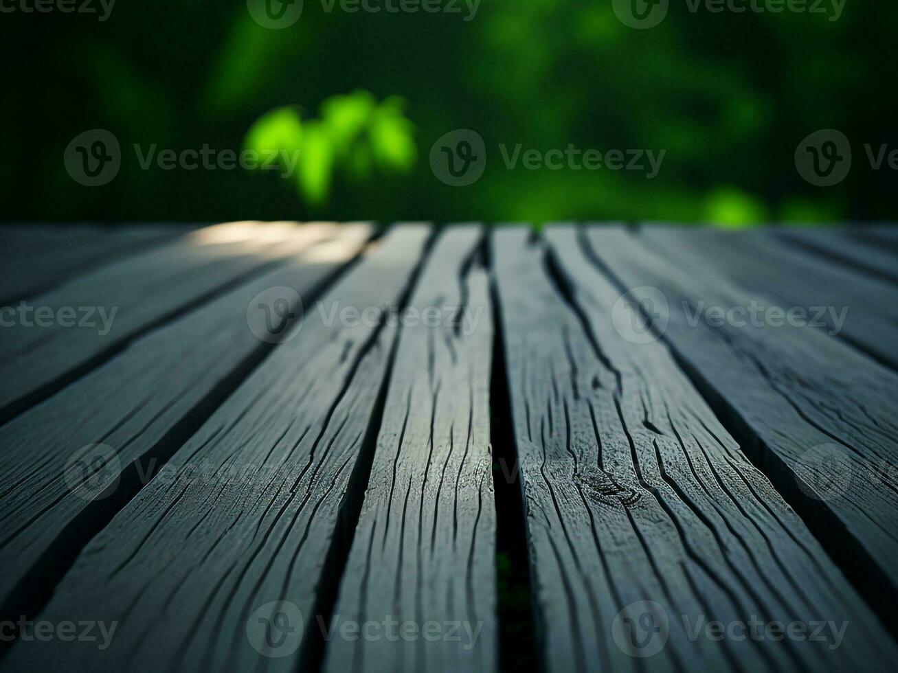 Wooden table and blur tropical white background, product display montage. High quality photo 8k FHD AI generated