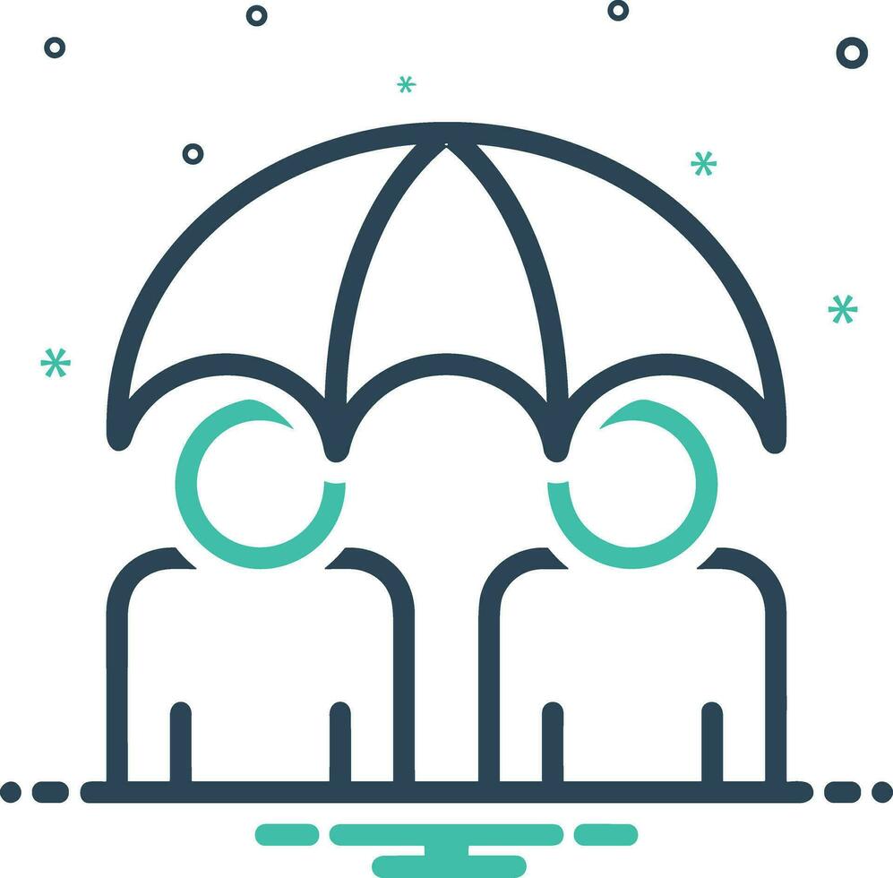 Umbrella protection icon symbol vector image. Illustration of the safety protect umbrella security design image