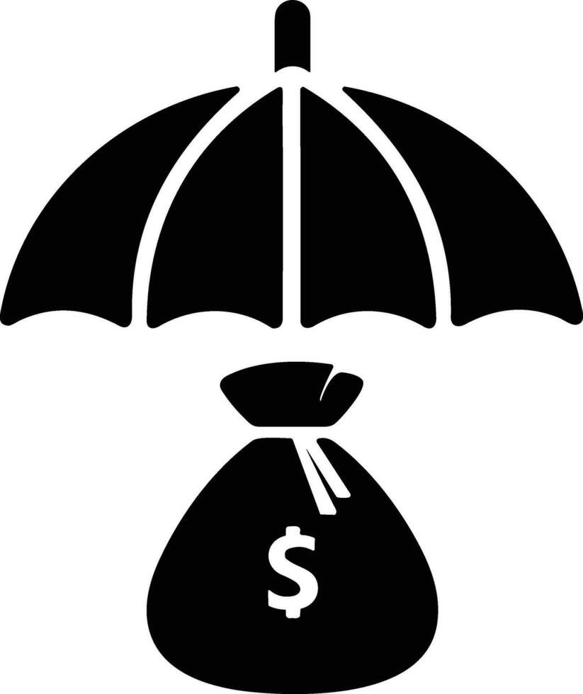 Umbrella protection icon symbol vector image. Illustration of the safety protect umbrella security design image