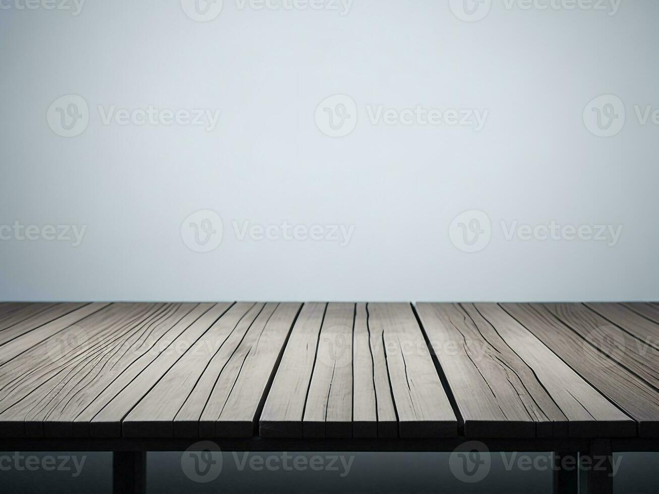 Wooden table and blur tropical white background, product display montage. High quality photo 8k FHD AI generated