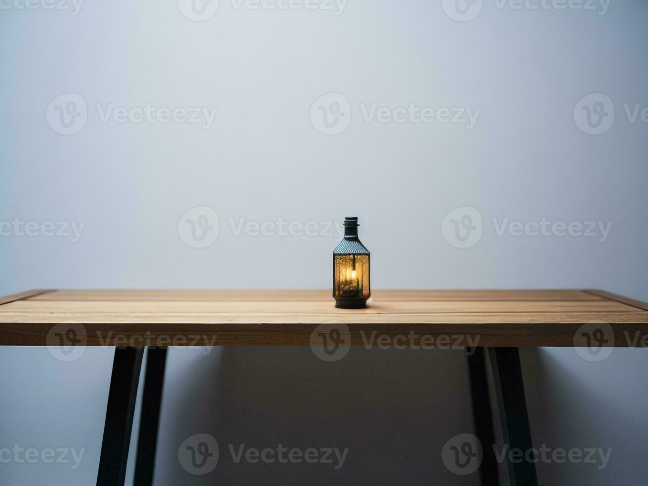 Wooden table and blur tropical white background, product display montage. High quality photo 8k FHD AI generated