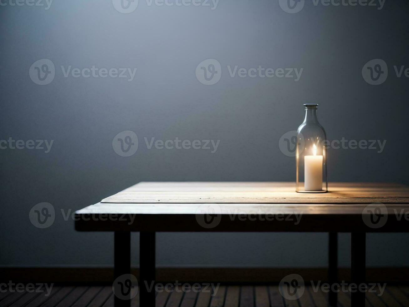 Wooden table and blur tropical white background, product display montage. High quality photo 8k FHD AI generated