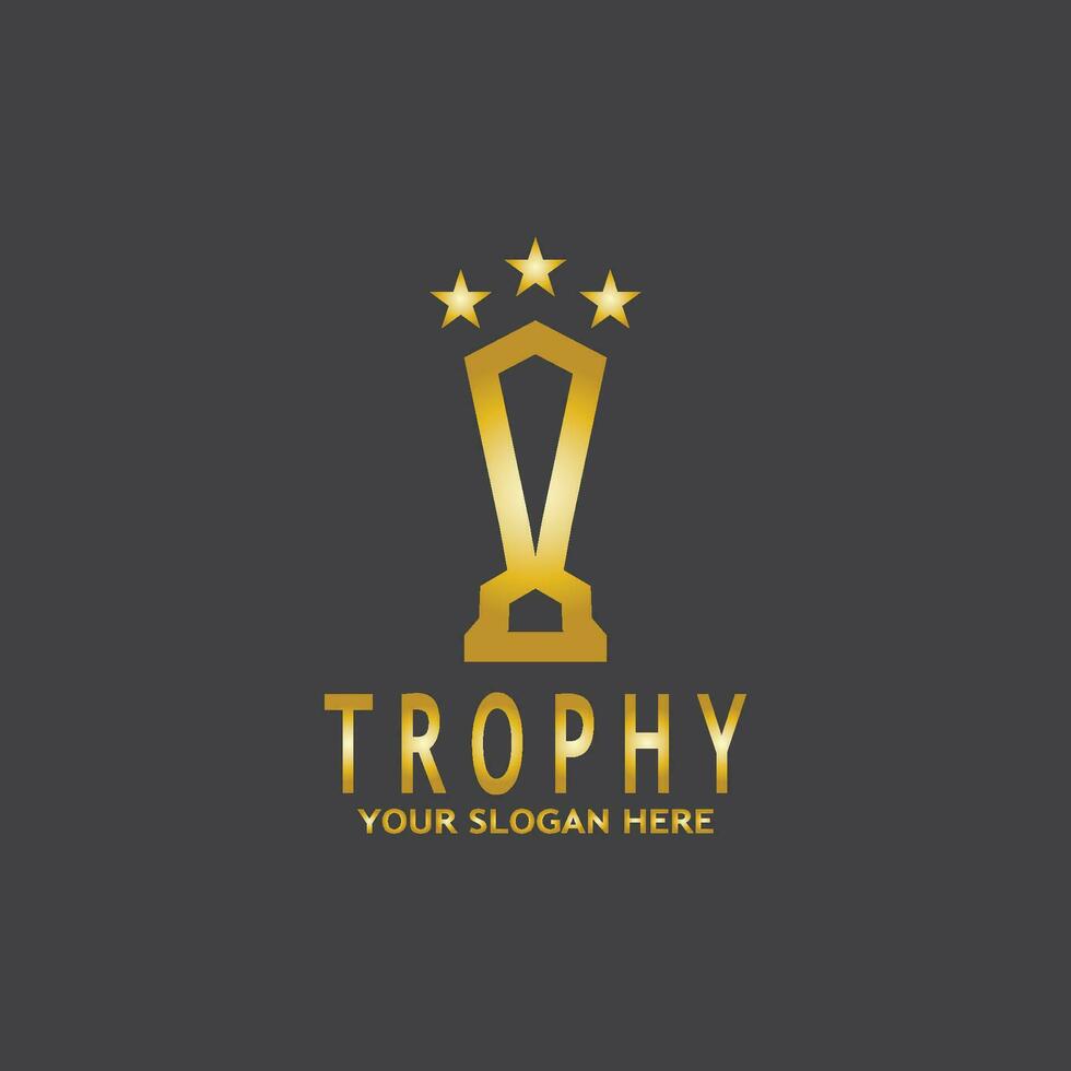 Simple Trophy logo design Vector Template