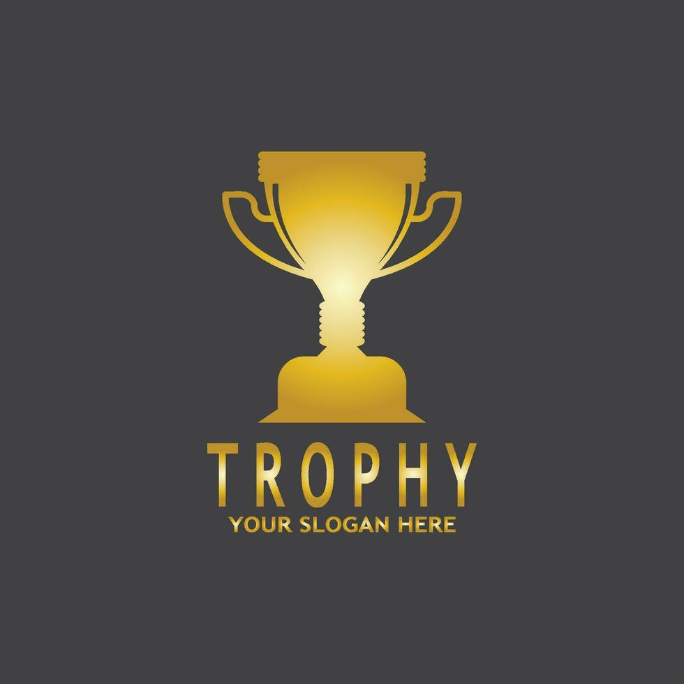 Simple Trophy logo design Vector Template