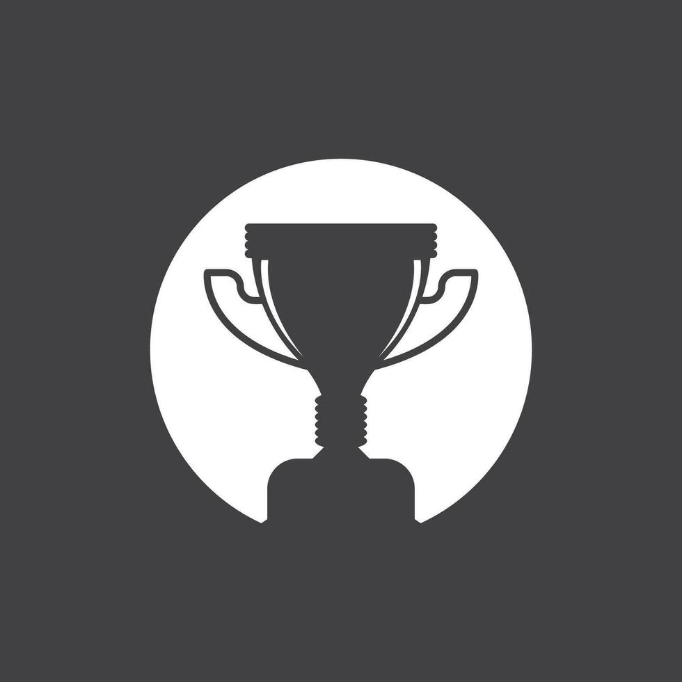 Simple Trophy logo design Vector Template