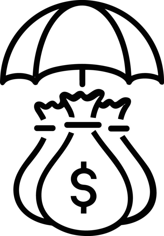 Umbrella protection icon symbol vector image. Illustration of the safety protect umbrella security design image