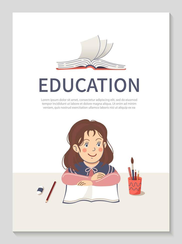 plantilla de folleto de tutor privado, folleto de matrícula en el hogar, plantilla de folleto de tutores en línea, plantilla de póster del curso, folleto de educación vector