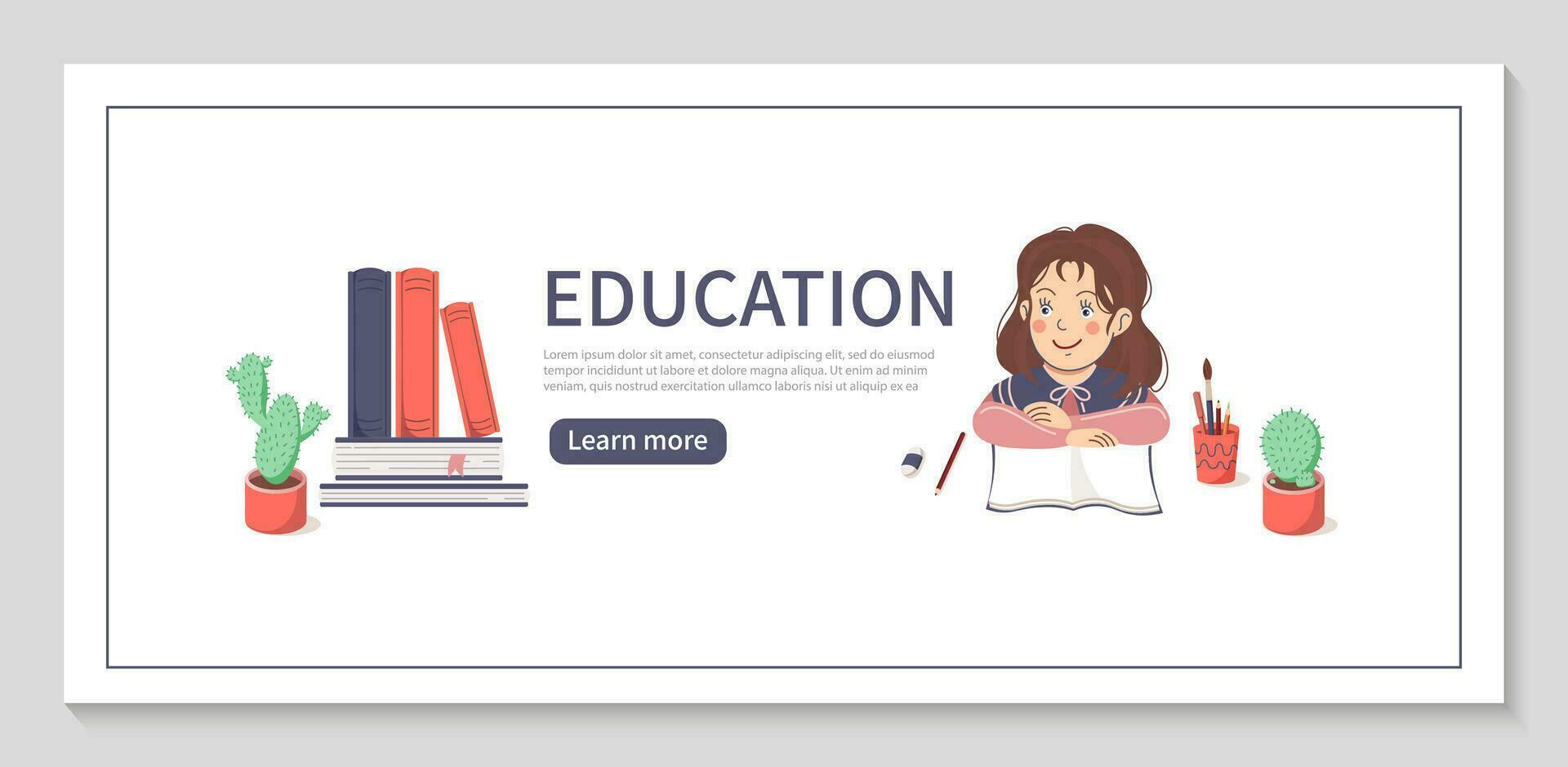 Web page design template for School, studio, course, class, education. Modern design vector illustration concept for website and mobile website development. Flat vector illustration.