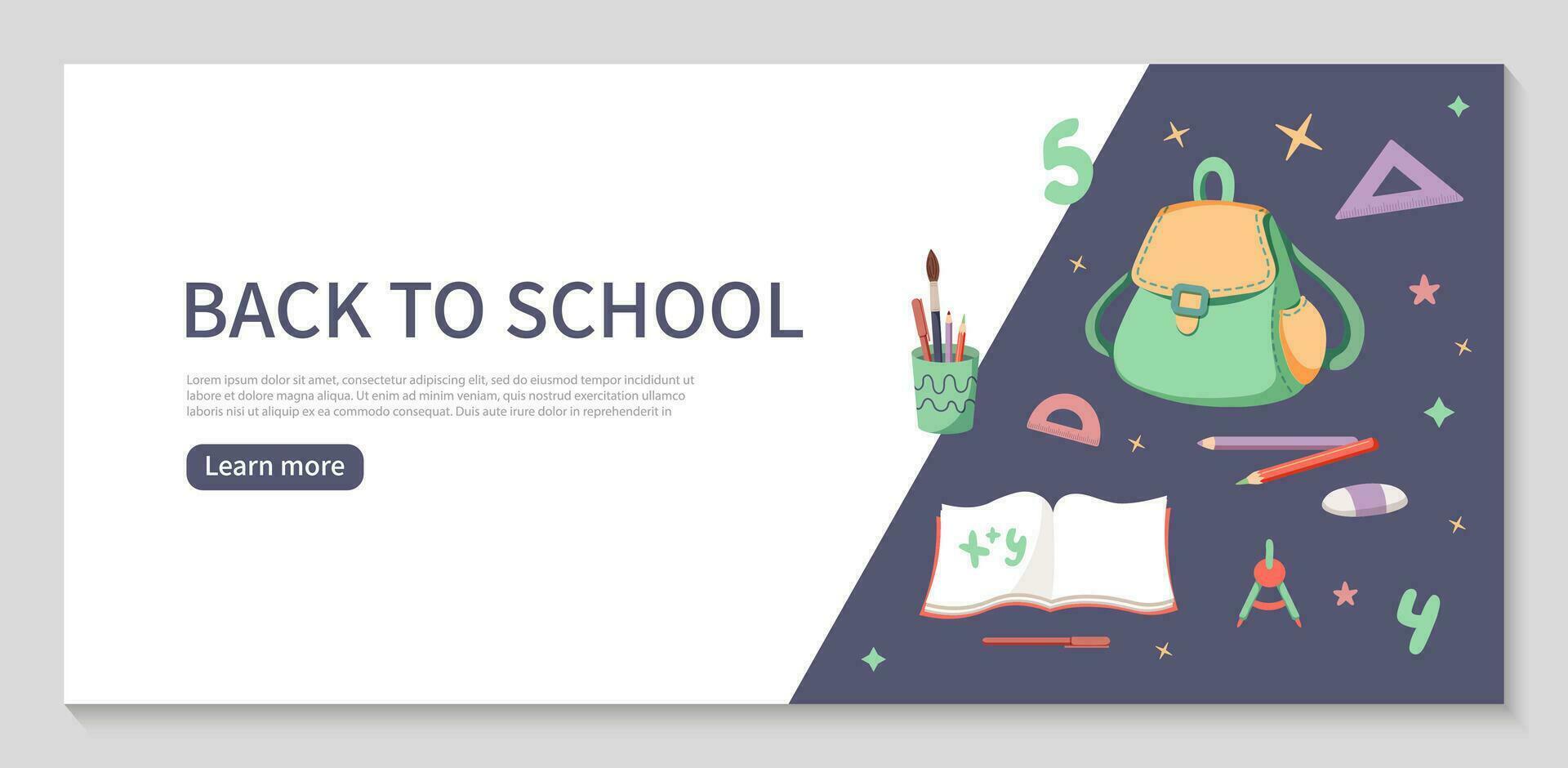 Web page design template for School, studio, course, class, education. Modern design vector illustration concept for website and mobile website development.