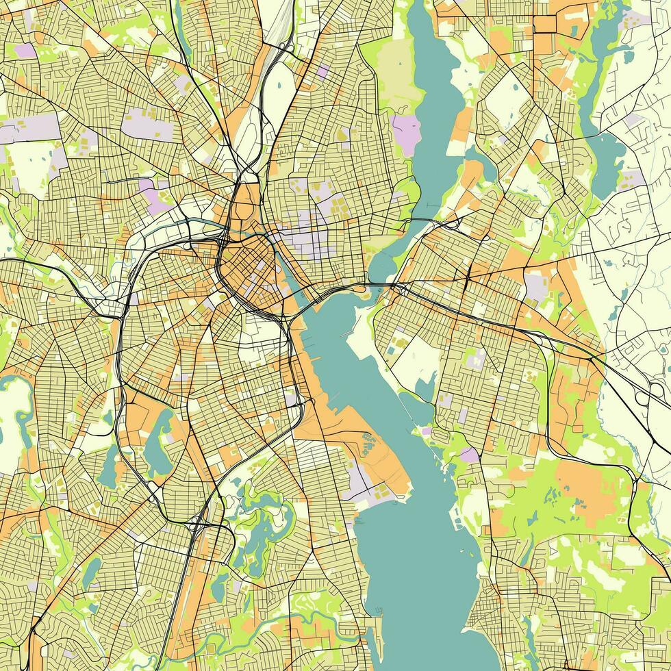 Vector city map of Providence Rhode Island, USA