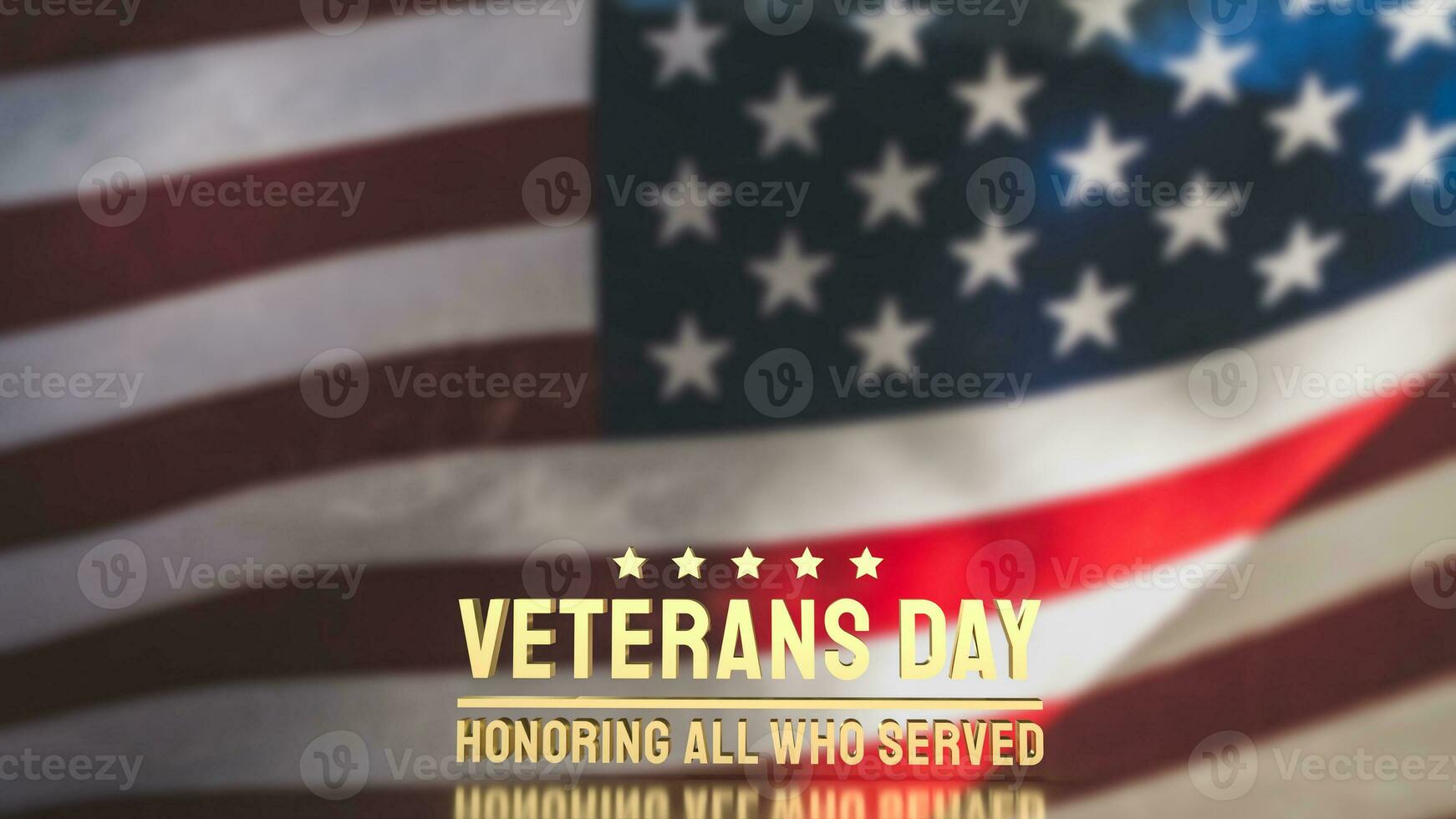 The veterans day gold text for holiday concept 3d rendering photo