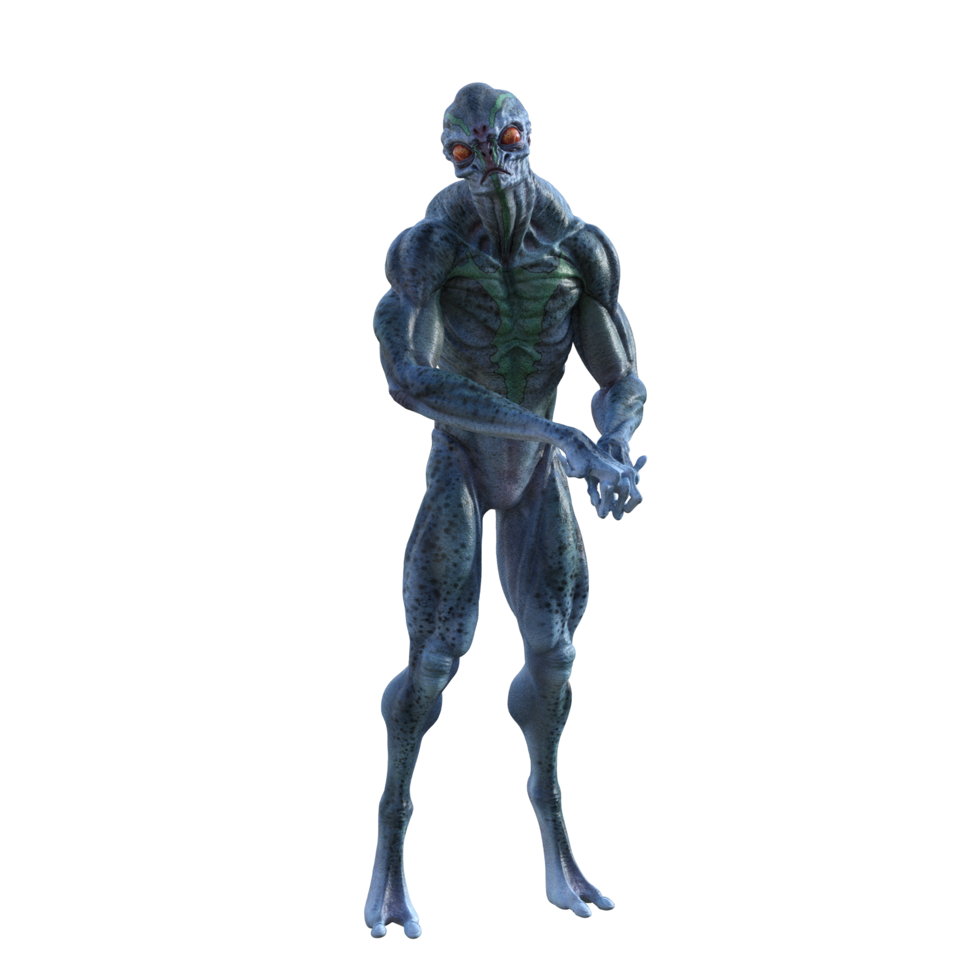 Alien creature pose isolated 3d 28646235 PNG