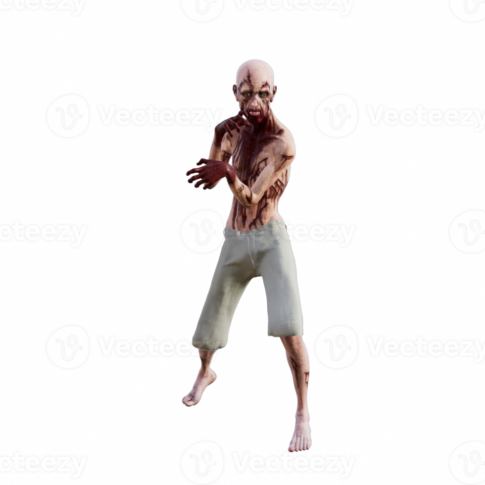 Zombie isoliert 3d png