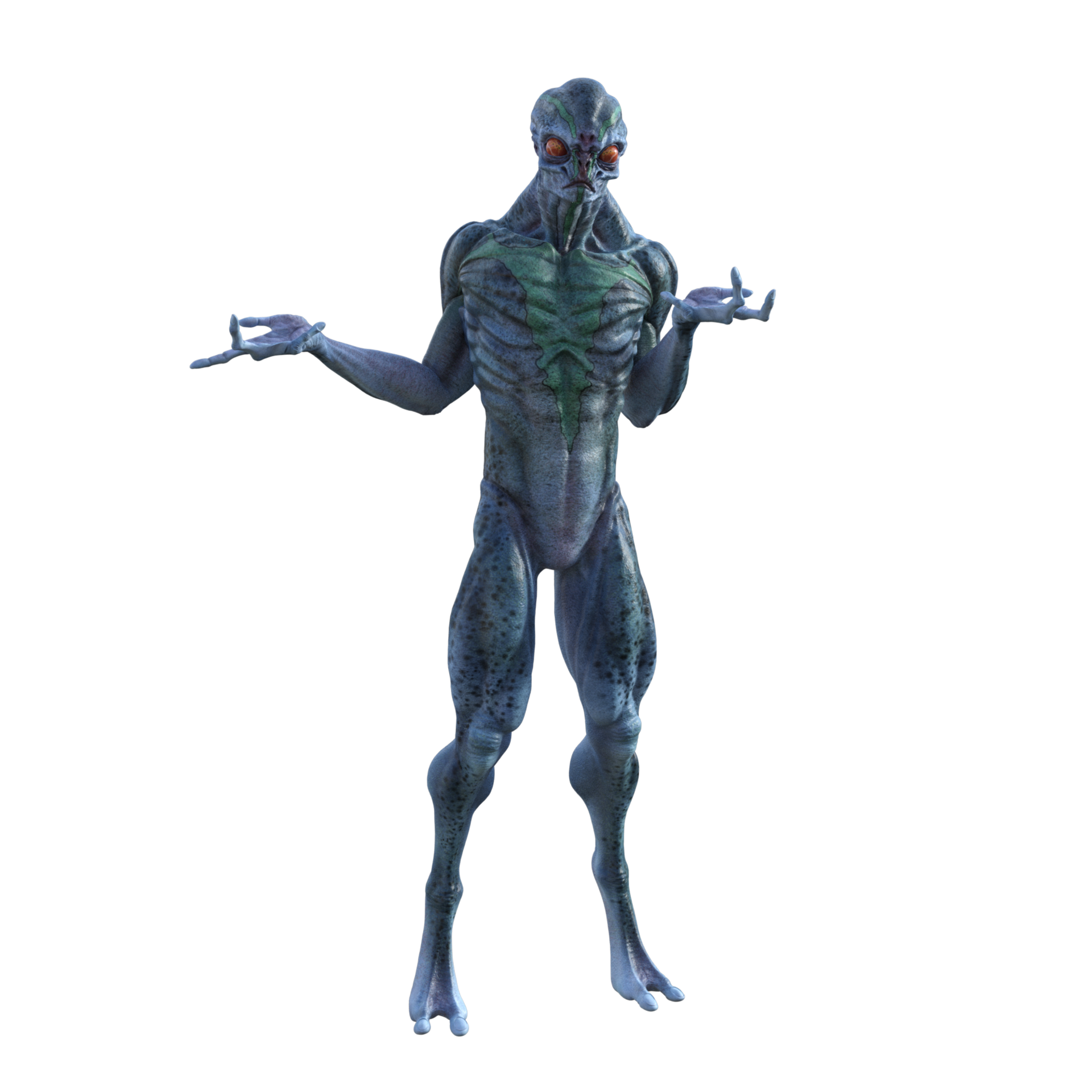 Alien creature pose isolated 3d 28646317 PNG