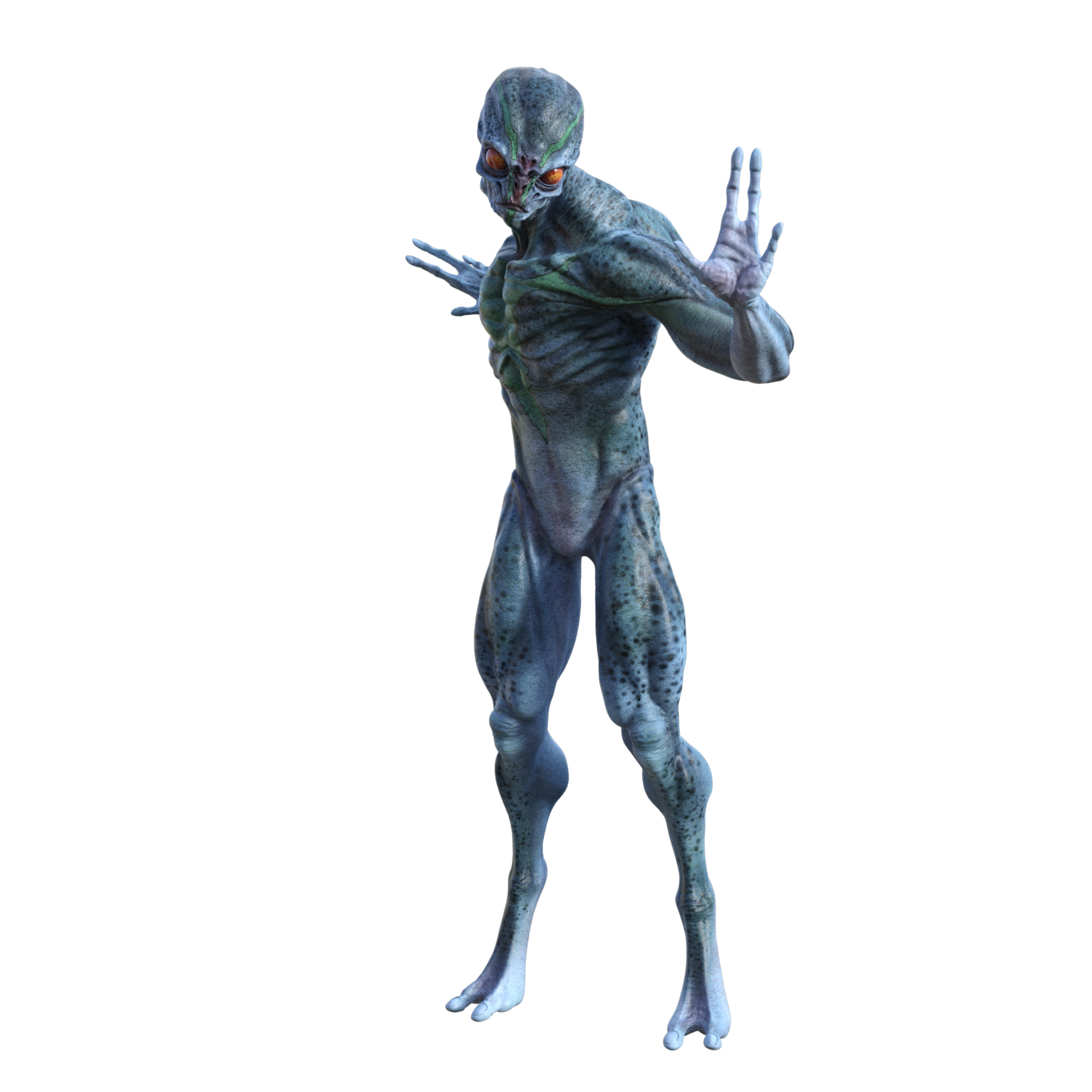 Alien creature pose isolated 3d 28646328 PNG