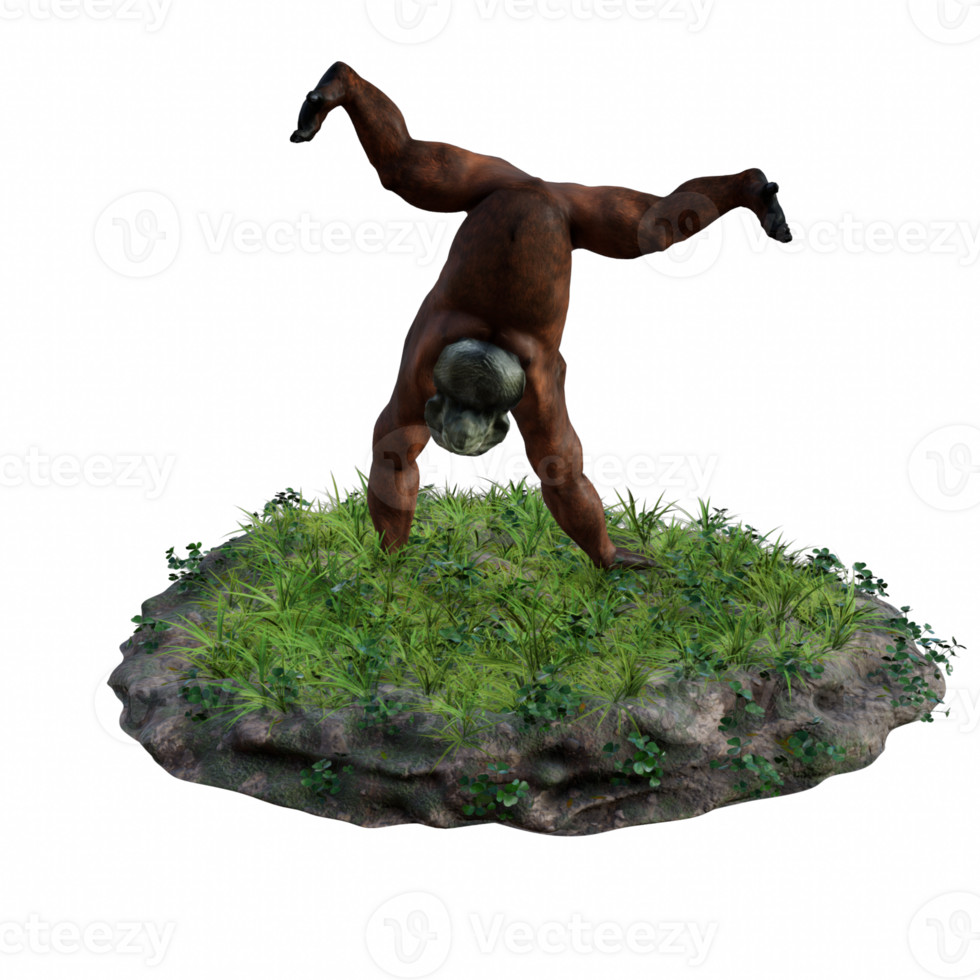 Orangutan isolated 3d png