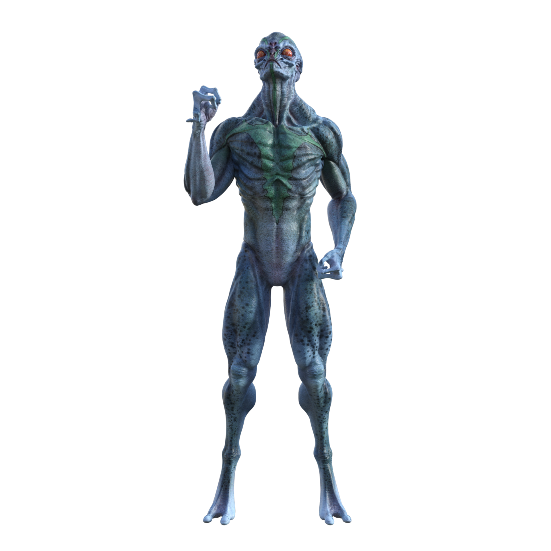 Alien creature pose isolated 3d 28646361 PNG