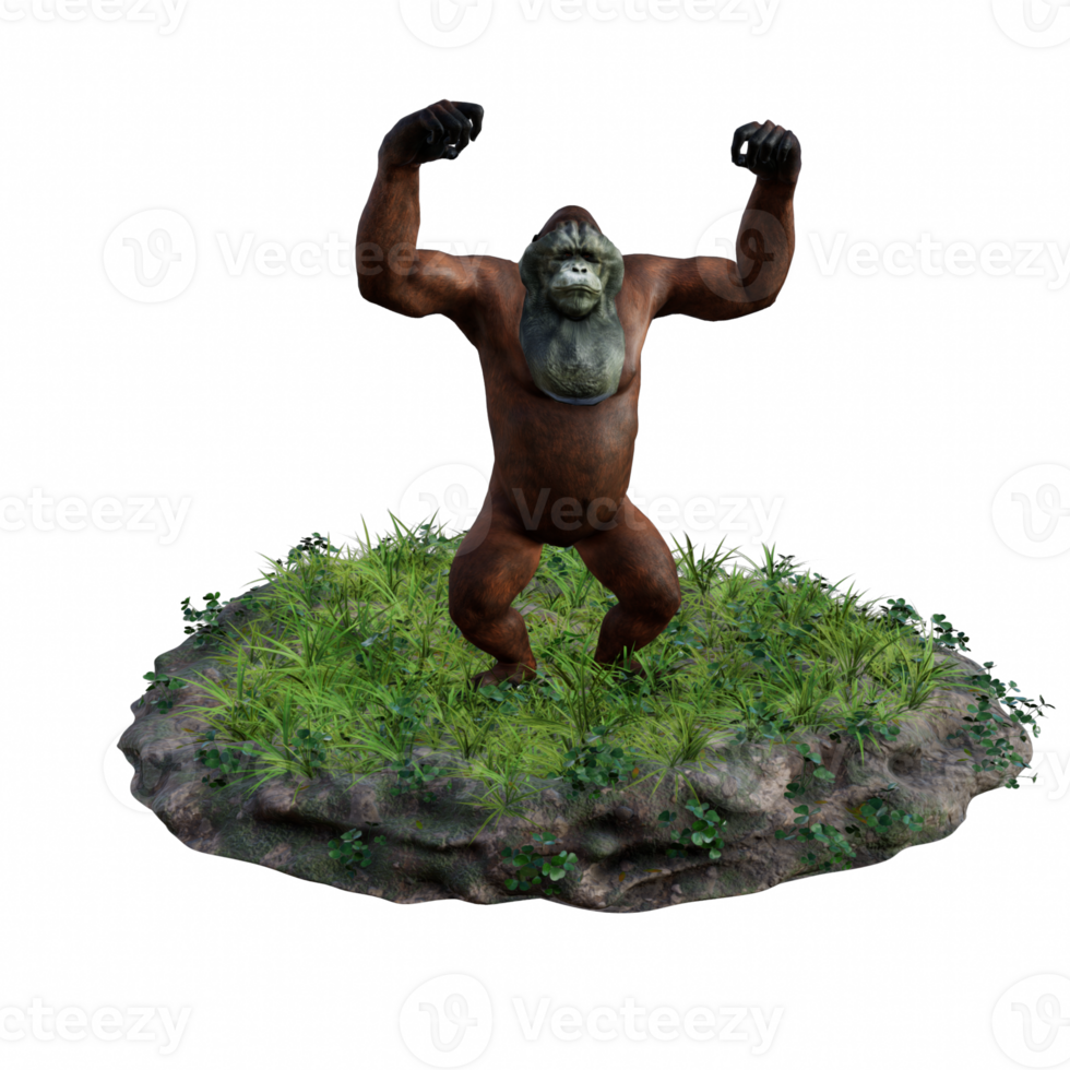 Orangutan isolated 3d png