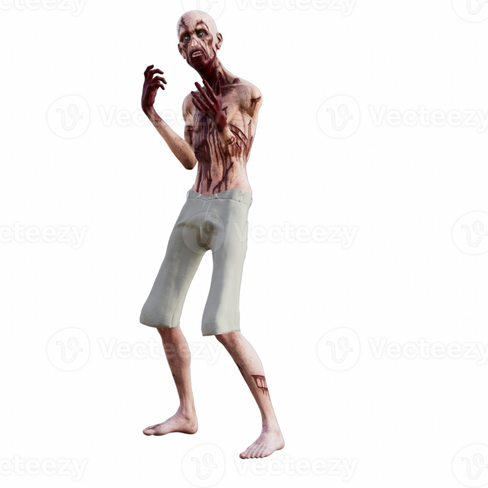 Zombie isoliert 3d png