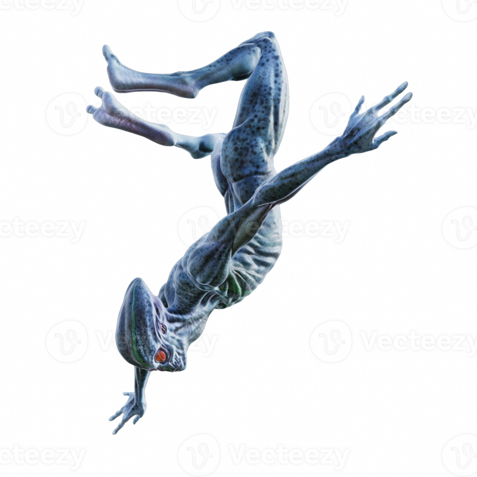 Alien creature pose isolated 3d png