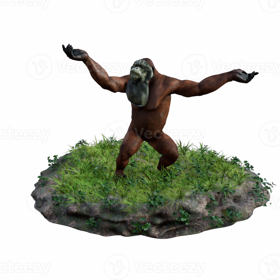 Orangutan isolated 3d png