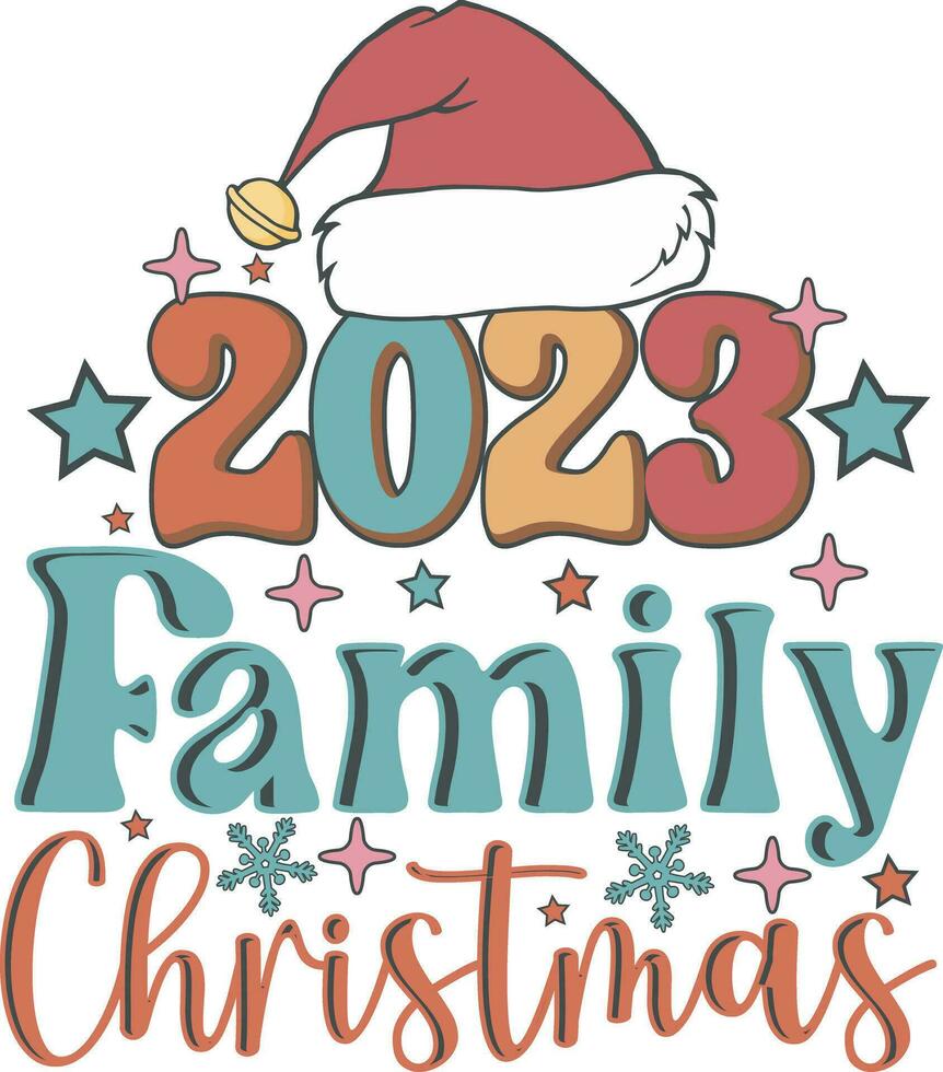 Retro  Family Christmas Matching Family Christmas T shirt Design vector
