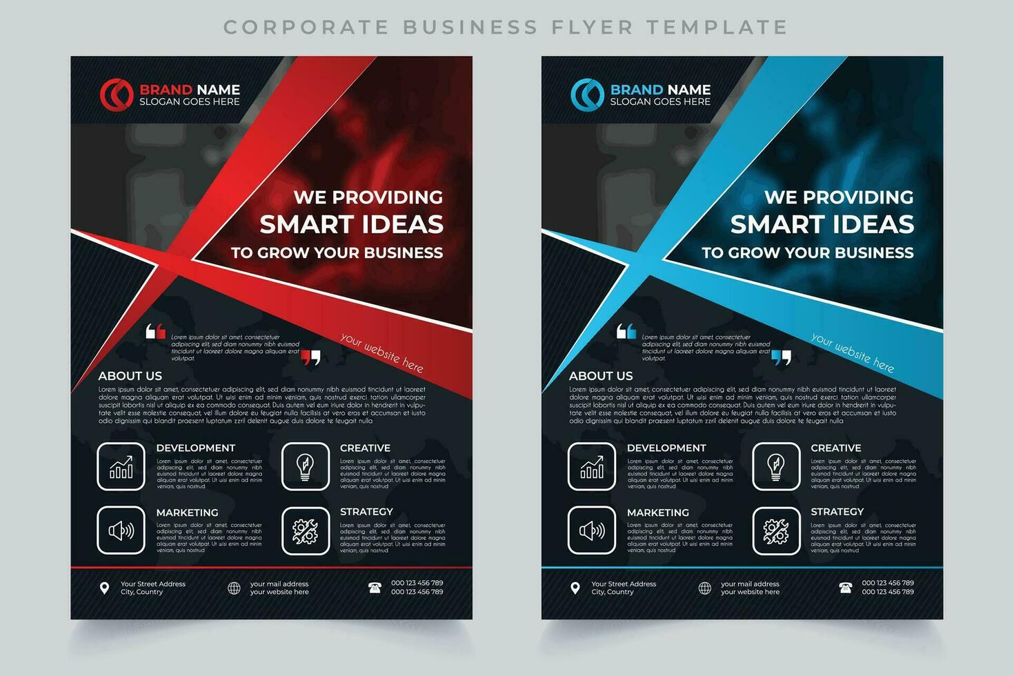 Brochure design, cover modern layout, annual report, poster, flyer in A4 with colorful triangles, geometric shapes for tech, science, market with light background vector