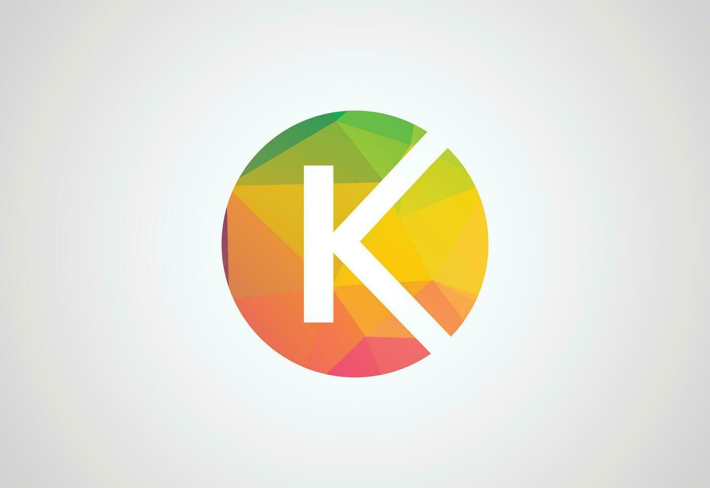 Creative Low Poly and Initial K letter logo design, Vector design template