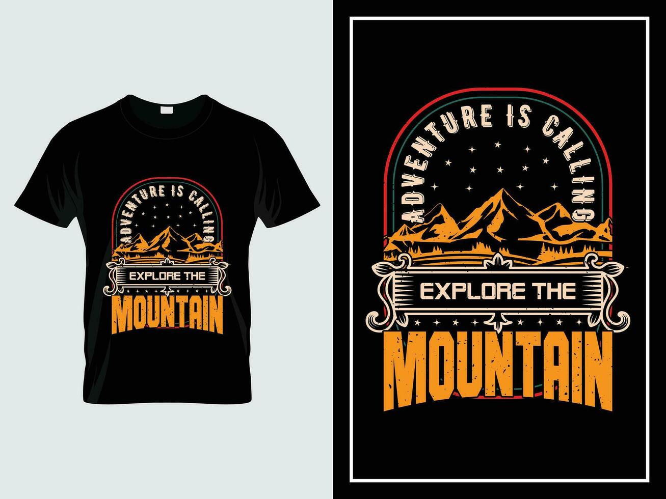 Vintage adventure t-shirt design vector trendy quote, mountain is calling explore the mountain