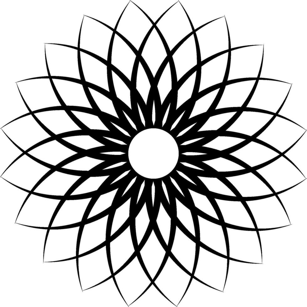 Flower pattern petal flower, vector circular openwork vintage pattern