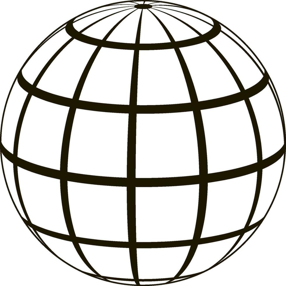 Graticule globe Meridian parallel field lines  surface template graticule vector