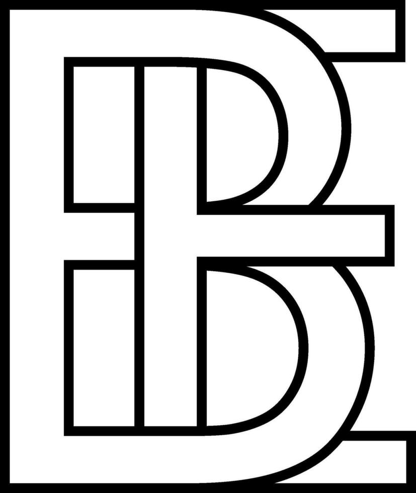 Logo sign be, eb icon sign two interlaced letters b, e vector