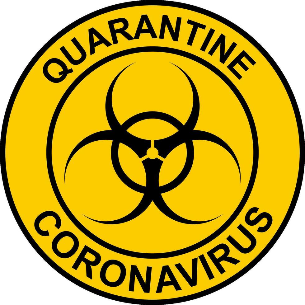 Stamp quarantine coronavirus hazard  quarantine zone hazard, stop coronavirus vector