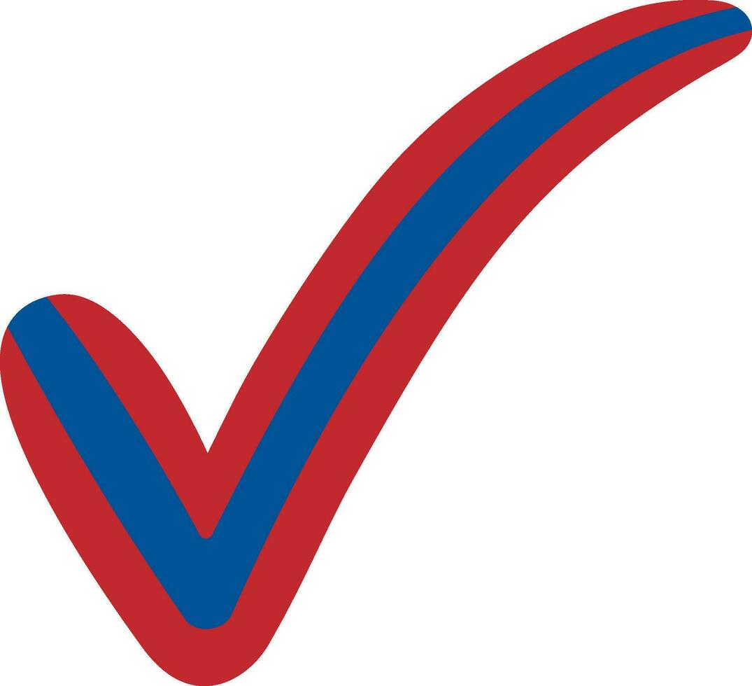 Check mark style Mongolia flag symbol elections, voting approval vector