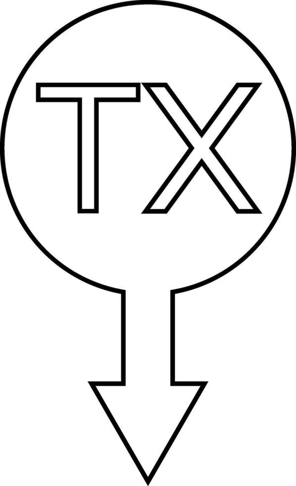 Sign icon tx rx transmission receiving data information, simple symbol vector