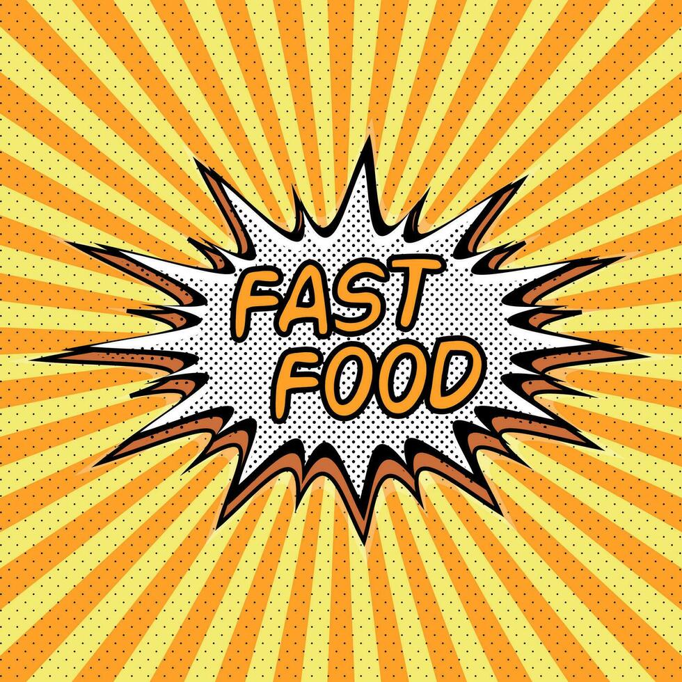 Fast food word background style pop art,  fast food restaurants vector