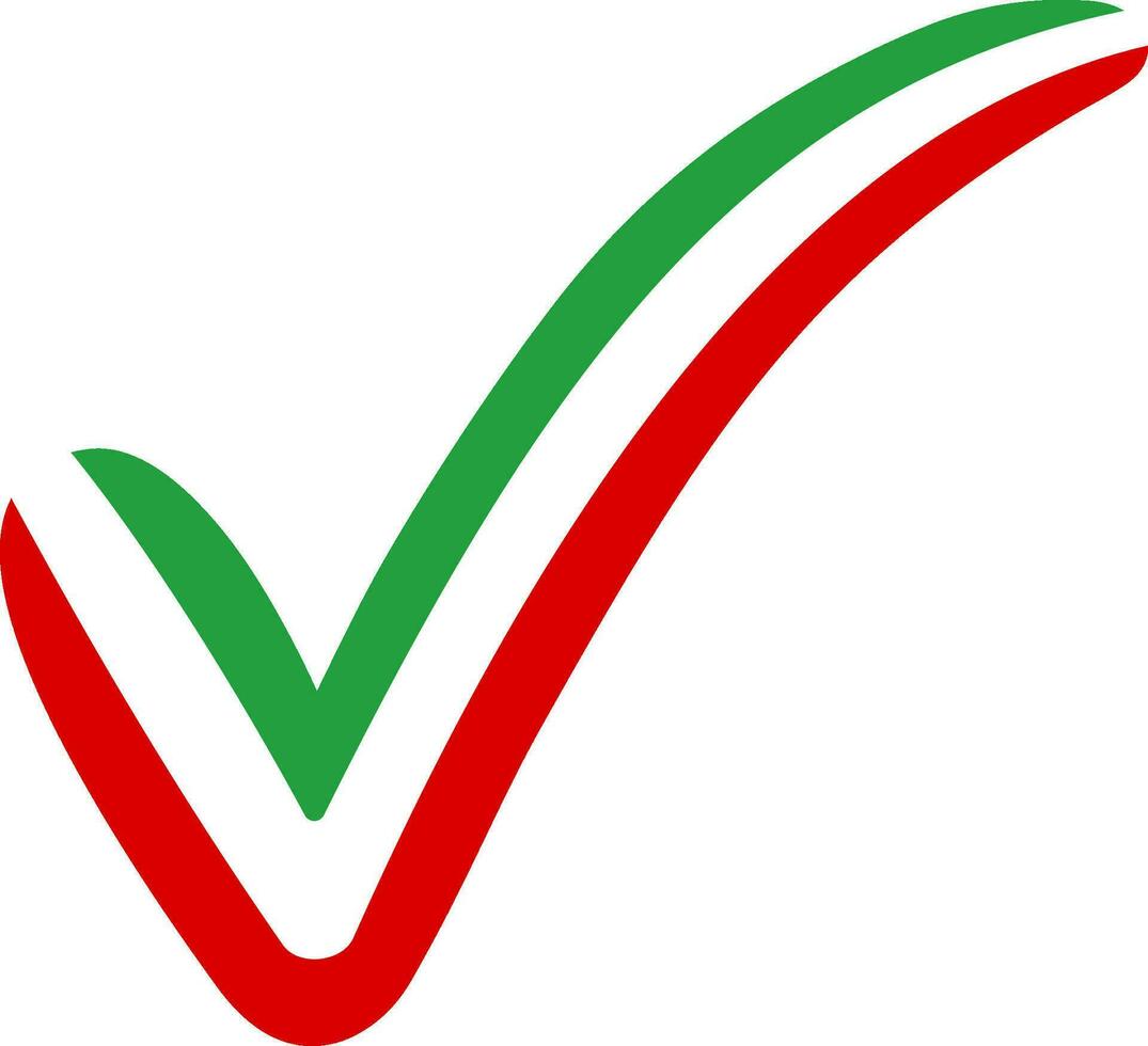 Check mark style Iran flag symbol elections, voting approval vector