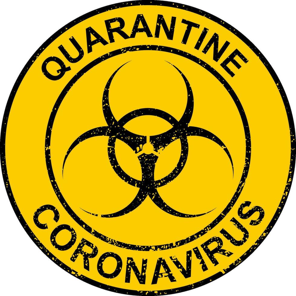 Stamp quarantine coronavirus hazard  quarantine zone hazard stop coronavirus vector