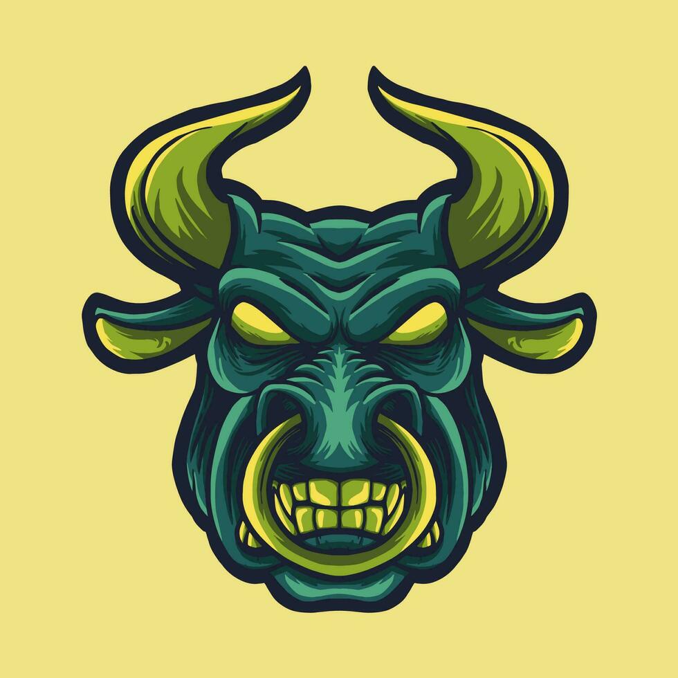 Bull Head mascot amazing illustration for your branding business vector