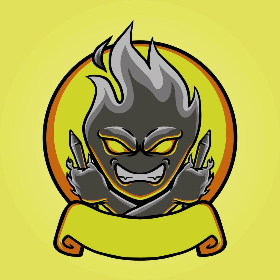 Ember Fire mascot amazing illustration for your branding business vector
