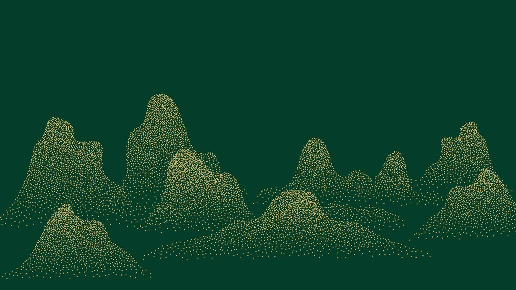 resumen montaña antecedentes vector. montaña paisaje con desvanecimiento punto efecto, degradado punto grunge textura. arena efecto colinas Arte fondo de pantalla diseño para imprimir, pared arte, cubrir y interior. vector