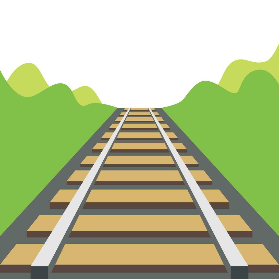 Rail way flat vector set design