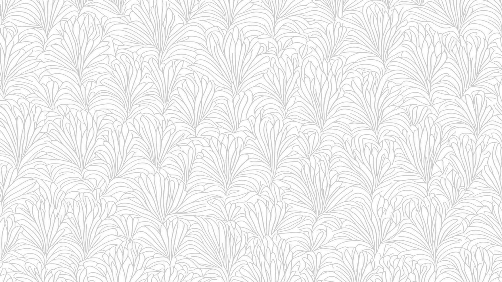 Simple Flowery Handrawn Line Pattern Vector Texture Background