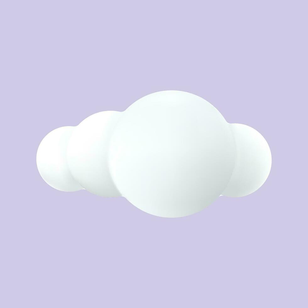 Vector 3d white clouds isolated on white