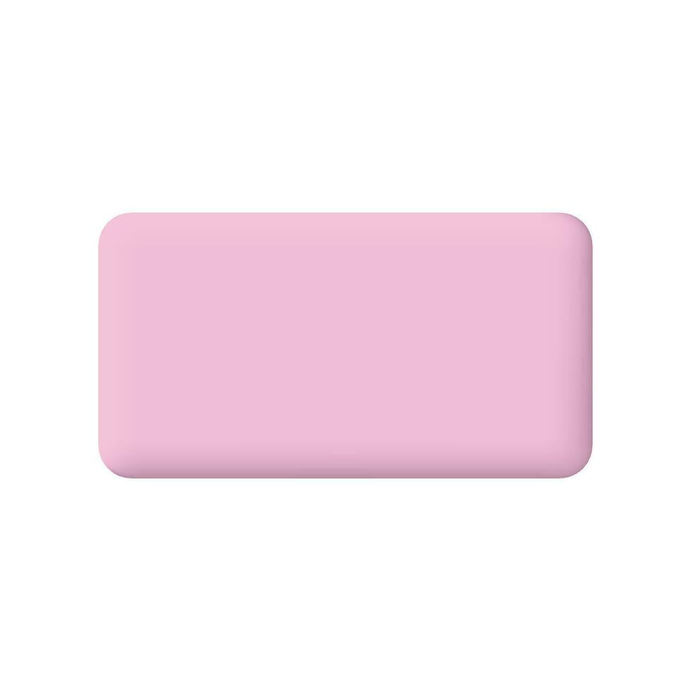 Vector 3d pink square speech bubble icons isolated on white pastel background